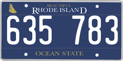 RI license plate 635783