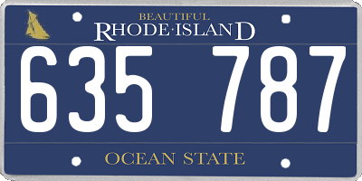RI license plate 635787
