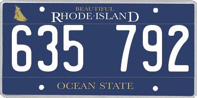 RI license plate 635792