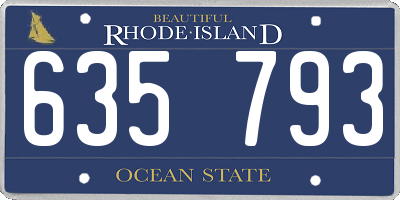 RI license plate 635793