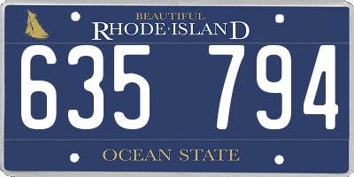 RI license plate 635794