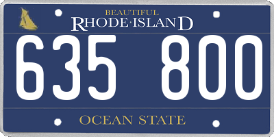 RI license plate 635800