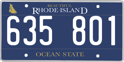 RI license plate 635801