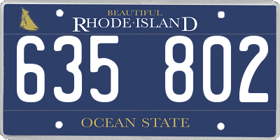 RI license plate 635802