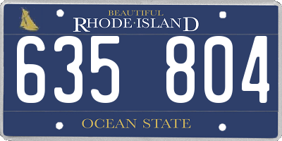 RI license plate 635804