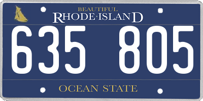 RI license plate 635805