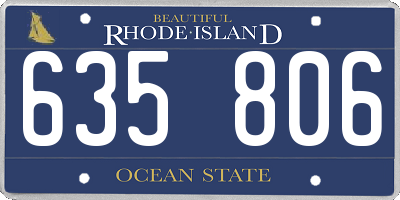 RI license plate 635806