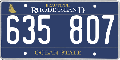 RI license plate 635807