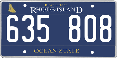 RI license plate 635808