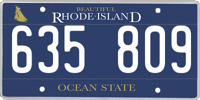 RI license plate 635809