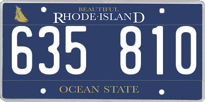 RI license plate 635810
