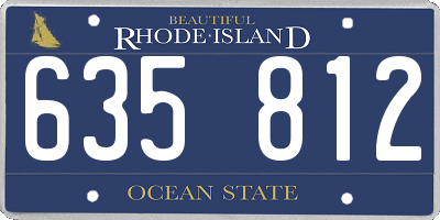 RI license plate 635812