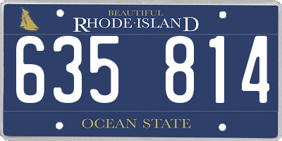 RI license plate 635814
