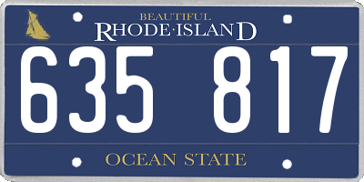 RI license plate 635817