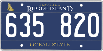 RI license plate 635820