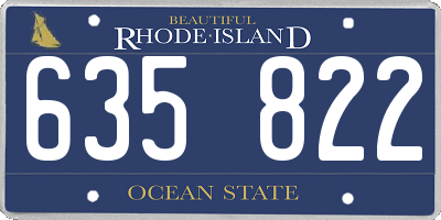 RI license plate 635822