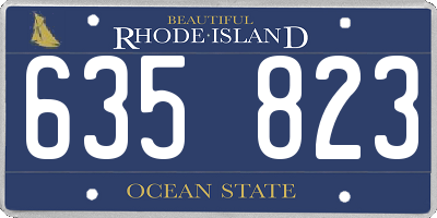 RI license plate 635823