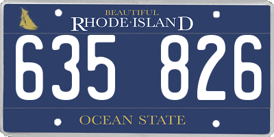 RI license plate 635826
