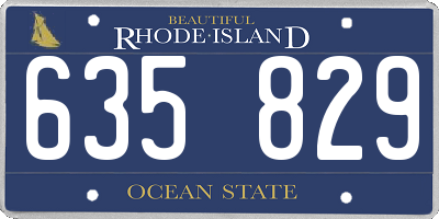 RI license plate 635829