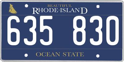RI license plate 635830