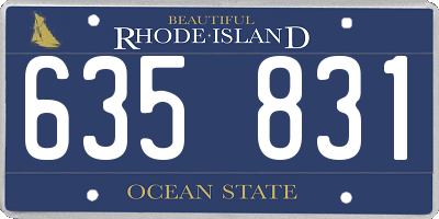 RI license plate 635831