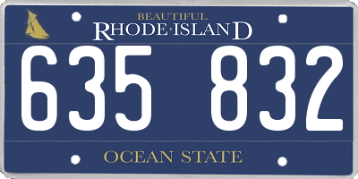 RI license plate 635832