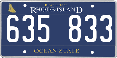 RI license plate 635833