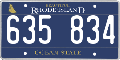 RI license plate 635834