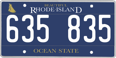 RI license plate 635835