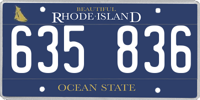 RI license plate 635836