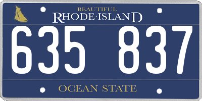 RI license plate 635837