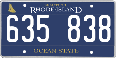 RI license plate 635838