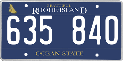 RI license plate 635840