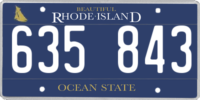 RI license plate 635843