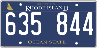 RI license plate 635844