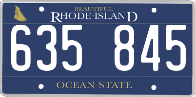 RI license plate 635845
