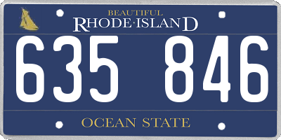 RI license plate 635846