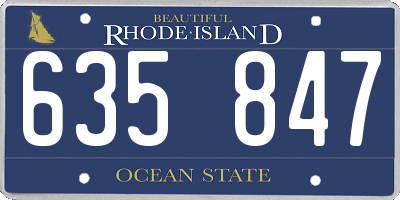 RI license plate 635847