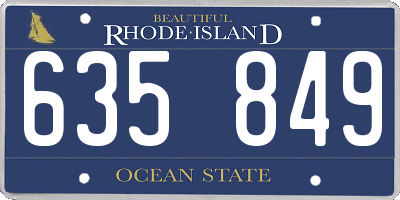 RI license plate 635849