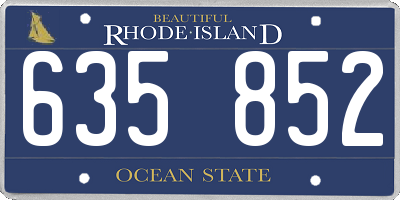 RI license plate 635852