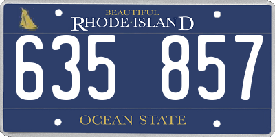 RI license plate 635857