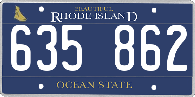 RI license plate 635862