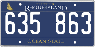 RI license plate 635863