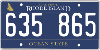 RI license plate 635865