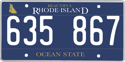 RI license plate 635867