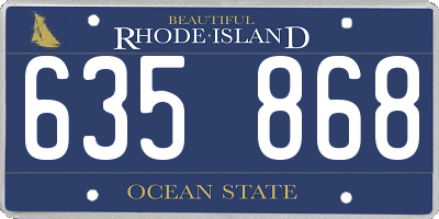 RI license plate 635868