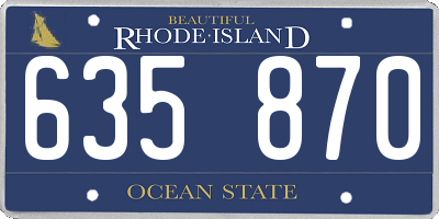 RI license plate 635870