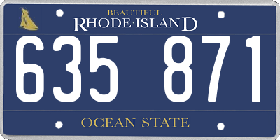 RI license plate 635871