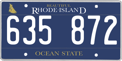 RI license plate 635872
