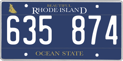 RI license plate 635874